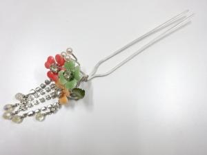 アンティーク　七宝　びらびら簪